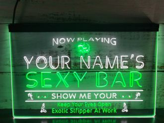 Name Personalized Custom Sexy Bar Now Playing Stripper Beer Dual LED Neon Sign
