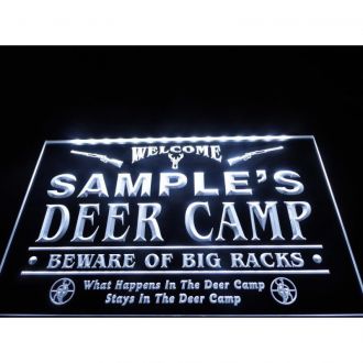 Name Personalized Deer Camp Big Racks Bar 5 LED Neon Sign