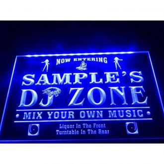 Name Personalized Dj Zone Music Turntable Disco Bar LED Neon Sign