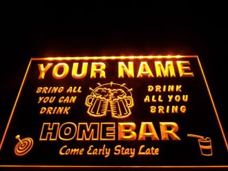 Name Personalized Family Brew Mug Cheers Bar LED Neon Sign