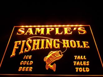 Name Personalized Fly Fishing Hole Den Bar LED Neon Sign