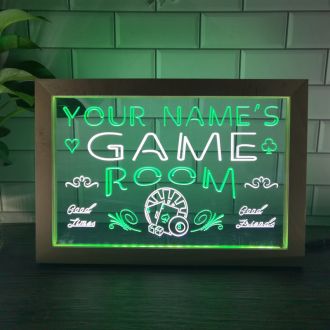 Name Personalized Game Room Man Cave Beer Bar v1 Dual LED Neon Sign