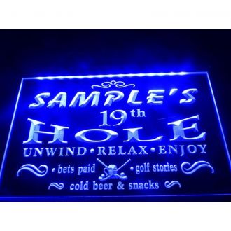 Name Personalized Golf 19th Hole Bar LED Neon Sign