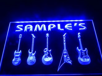 Name Personalized Guitar Weapon Band Music Room Bar LED Neon Sign