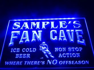 Name Personalized Hockey Fan Cave Bar LED Neon Sign