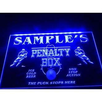Name Personalized Hockey Penatly Box Bar LED Neon Sign