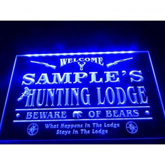Name Personalized Hunting Lodge Firearms Man Cave Bar LED Neon Sign