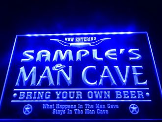 Name Personalized Man Cave Cowboys Bar LED Neon Sign
