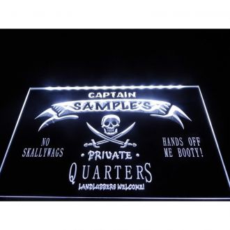 Name Personalized Private Quarters Pirate Man Cave LED Neon Sign