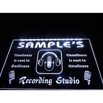 Name Personalized Recording Studio Microphone LED Neon Sign
