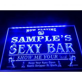Name Personalized Sexy Bar Now Playing Stripper LED Neon Sign