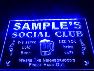 Name Personalized Social Club Bar LED Neon Sign