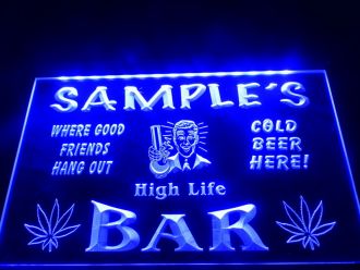 Name Personalized weed hemp High Life Bar shop LED Neon Sign