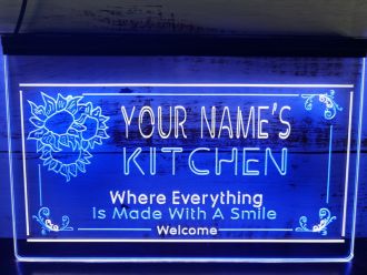Name Personalized Welcome Kitchen Bar Dual LED Neon Sign