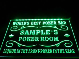 Name Personalized Worlds Best Poker Room Liquor Bar LED Neon Sign