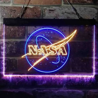 Nasa Space Rocket Planet Dual LED Neon Sign