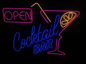 Neon Cocktail Sign Bar Open Sign