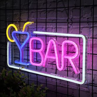 Neon Cocktail Sign Decoration Hanging On The Wall