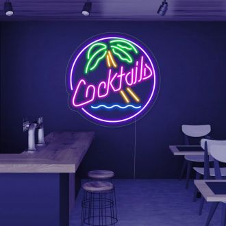 Neon Cocktail Sign For Bar Wall Decor