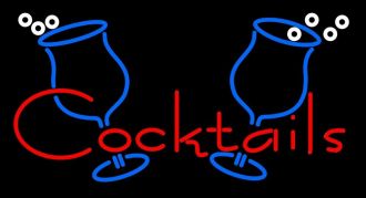 Neon Cocktail Sign Two Glass Of Cocktail