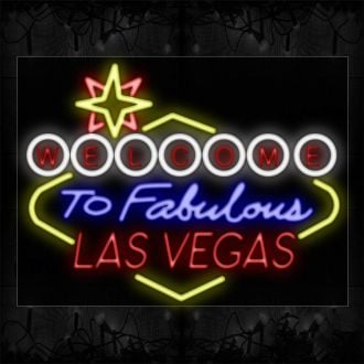 Neon Signs Las Vegas With Star Design And Border Led Neon Lights