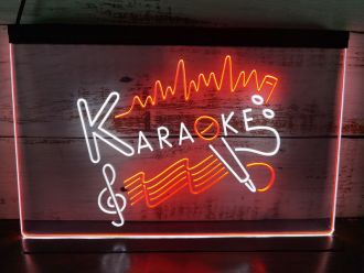 New Karaoke Pub Club Box NR Dual LED Neon Sign