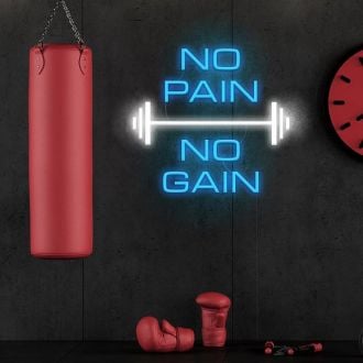No Pain No Gain Barbell Neon Sign For Gym And Fitness Room