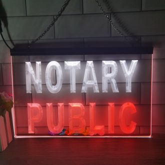 Notary Public Sevice Office Dual LED Neon Sign