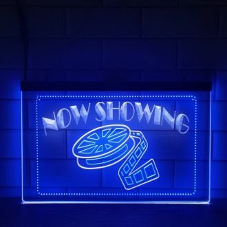 Now Showing Movies Dual LED Neon Sign