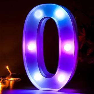 Steel Marquee Letter Number 0 Colorful Blue Purple High-End Custom Zinc Metal Marquee Light Marquee Sign