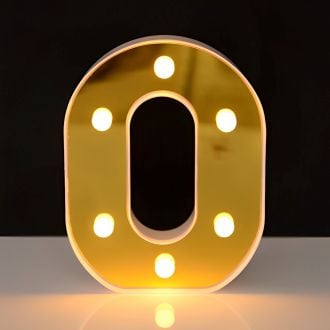 Steel Marquee Letter Number 0 Zero Golden High-End Custom Zinc Metal Marquee Light Marquee Sign