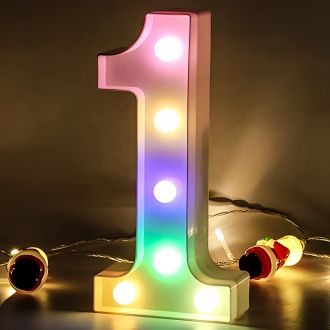 Steel Marquee Letter Number 1 Colorful Party High-End Custom Zinc Metal Marquee Light Marquee Sign