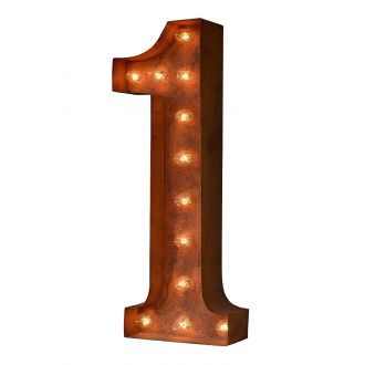 Steel Marquee Letter Number 1 Sign High-End Custom Zinc Metal Marquee Light Marquee Sign