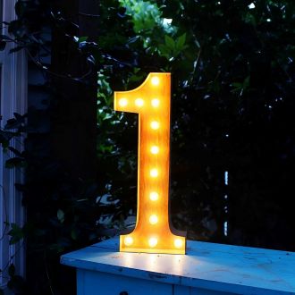 Steel Marquee Letter Number 1 Sign Vintage High-End Custom Zinc Metal Marquee Light Marquee Sign