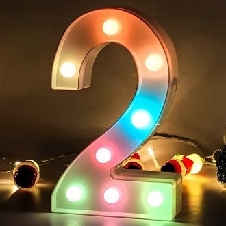 Steel Marquee Letter Number 2 Colorful High-End Custom Zinc Metal Marquee Light Marquee Sign