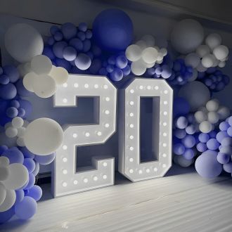Steel Marquee Letter Number 20 Twenty Cool White High-End Custom Zinc Metal Marquee Light Marquee Sign