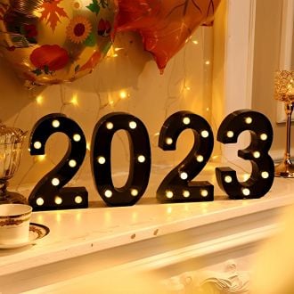 Steel Marquee Letter Number 2023 New Year Black High-End Custom Zinc Metal Marquee Light Marquee Sign