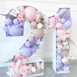 Steel Marquee Letter Number 21 Balloon Pink Purple High-End Custom Zinc Metal Marquee Light Marquee Sign