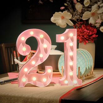 Steel Marquee Letter Number 21 Pink Balloon High-End Custom Zinc Metal Marquee Light Marquee Sign
