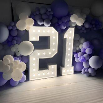 Steel Marquee Letter Number 21 Twenty-One Cool White High-End Custom Zinc Metal Marquee Light Marquee Sign