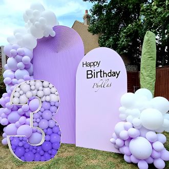 Steel Marquee Letter Number 3 Three Light Purple Balloon High-End Custom Zinc Metal Marquee Light Marquee Sign