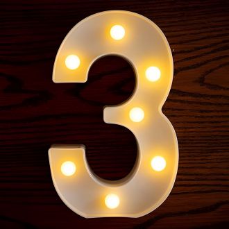 Steel Marquee Letter Number 3 Three Living Room Decor High-End Custom Zinc Metal Marquee Light Marquee Sign