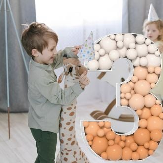 Steel Marquee Letter Number 3 Three Orange Birthday Balloon High-End Custom Zinc Metal Marquee Light Marquee Sign