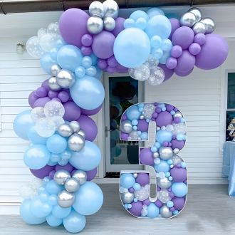 Steel Marquee Letter Number 3 Three Purple Blue Balloon High-End Custom Zinc Metal Marquee Light Marquee Sign
