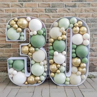 Steel Marquee Letter Number 30 Green White Gold High-End Custom Zinc Metal Marquee Light Marquee Sign