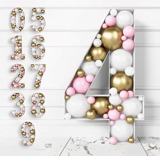 Steel Marquee Letter Number 4 Balloon Pink Golden White High-End Custom Zinc Metal Marquee Light Marquee Sign