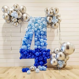 Steel Marquee Letter Number 4 Four Blue Balloon High-End Custom Zinc Metal Marquee Light Marquee Sign