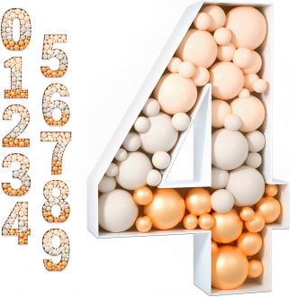 Steel Marquee Letter Number 4 Four Orange Grey Balloon High-End Custom Zinc Metal Marquee Light Marquee Sign