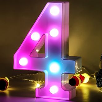 Steel Marquee Letter Number 4 Purple High-End Custom Zinc Metal Marquee Light Marquee Sign