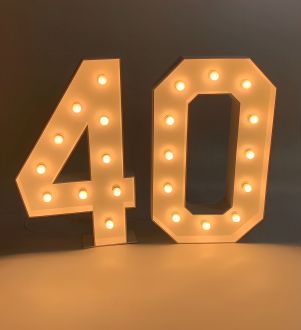 Steel Marquee Letter Number 40 Forty Warm White Birthday High-End Custom Zinc Metal Marquee Light Marquee Sign